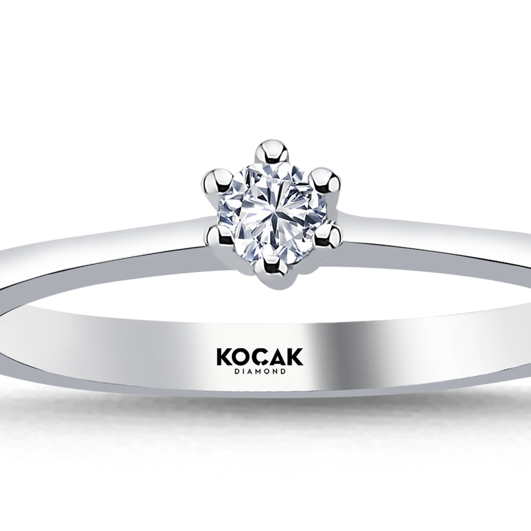 0.09 Karat EF SI Diamond Solitaire Ring