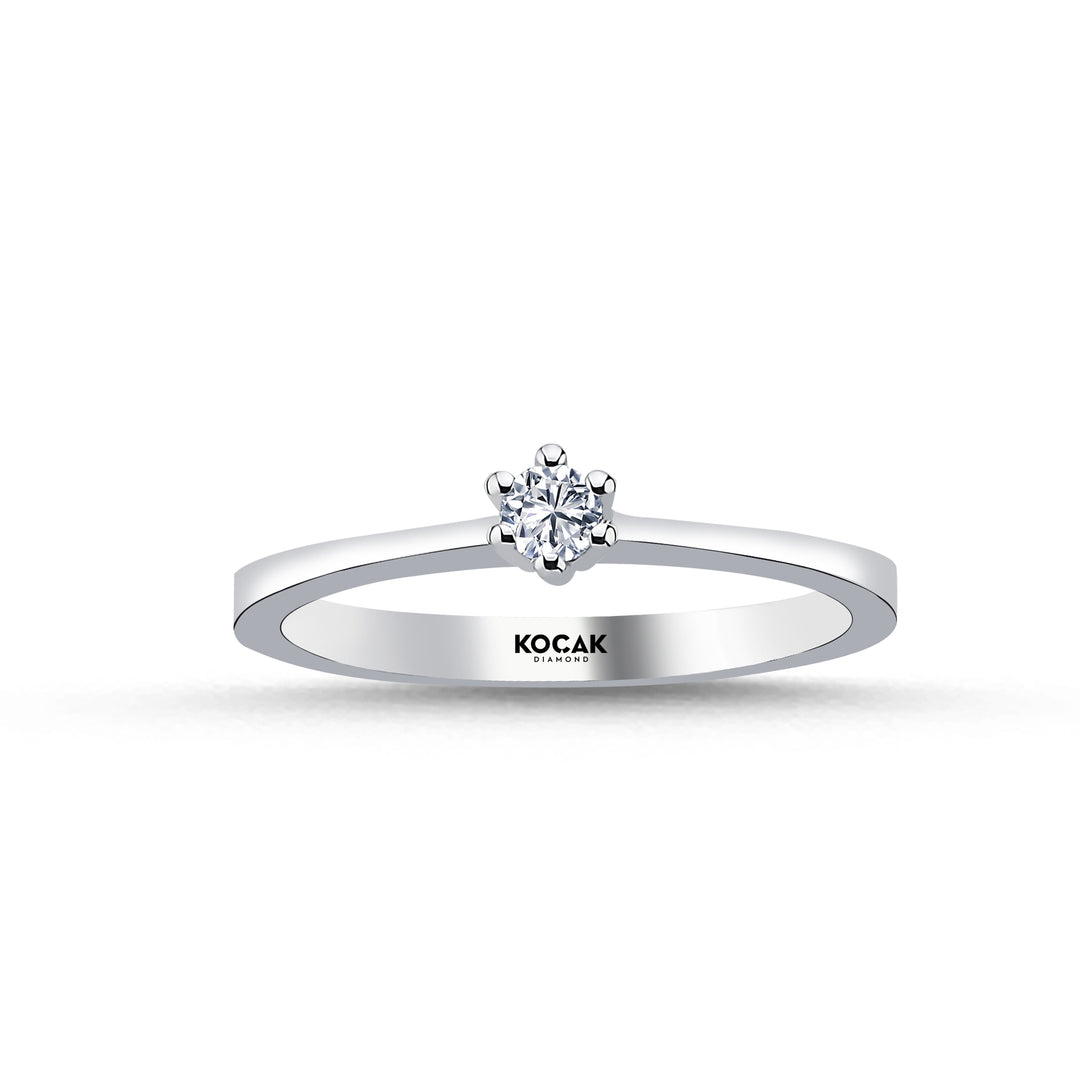 0.09 Karat EF SI Diamond Solitaire Ring