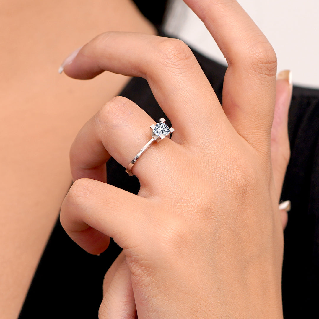 0.50 Karat EF SI Solitaire Diamond Ring