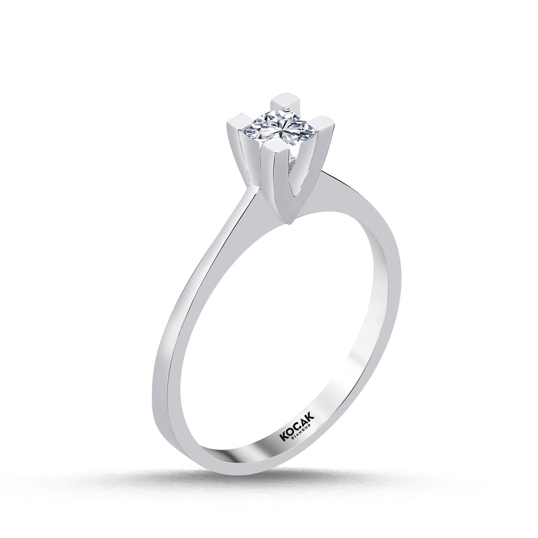 0.19 Karat EF SI Diamond Solitaire Ring