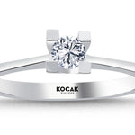 Load image into Gallery viewer, 0.19 Karat EF SI Diamond Solitaire Ring