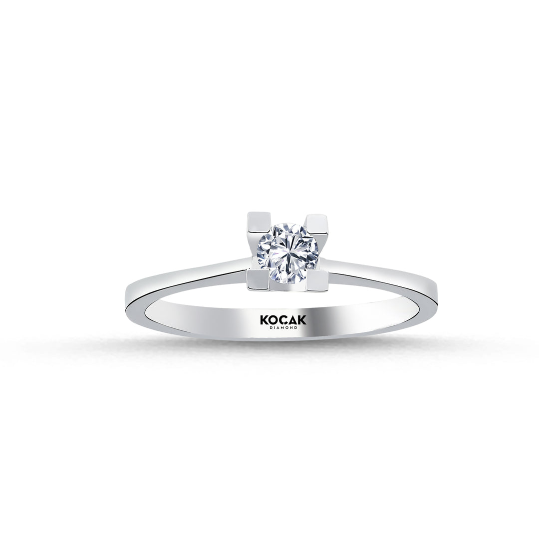 0.19 Karat EF SI Diamond Solitaire Ring