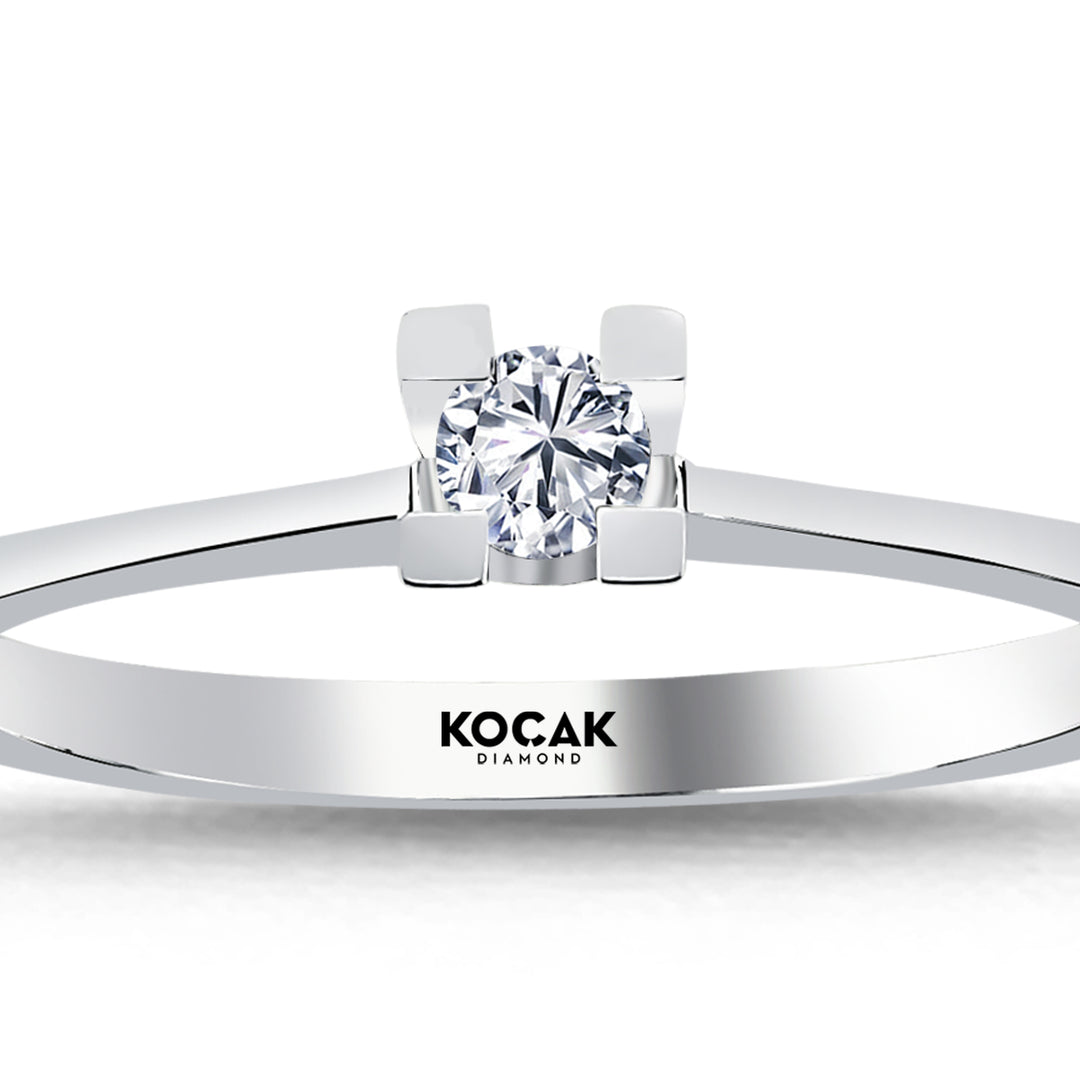 0.09 Karat EF SI Diamond Solitaire Ring