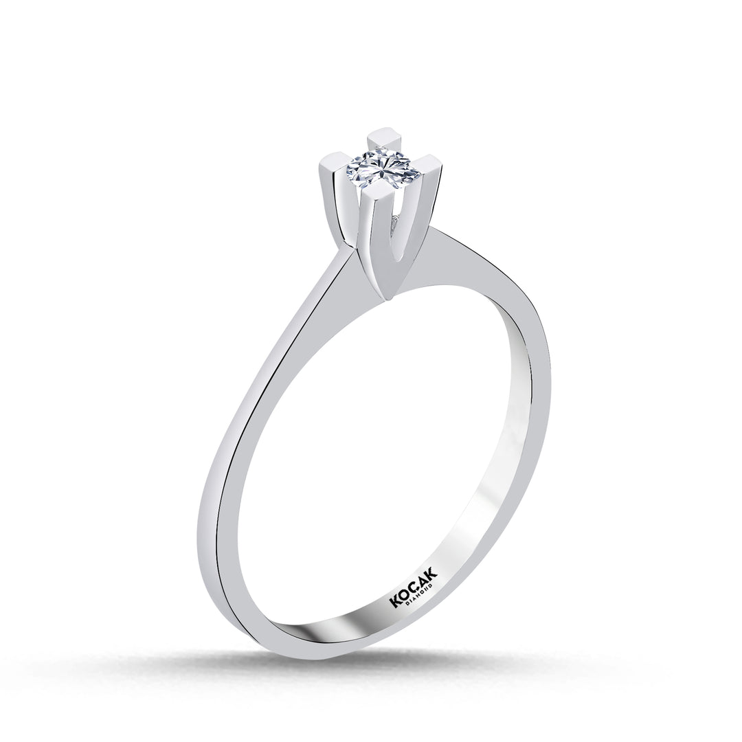 0.09 Karat EF SI Diamond Solitaire Ring