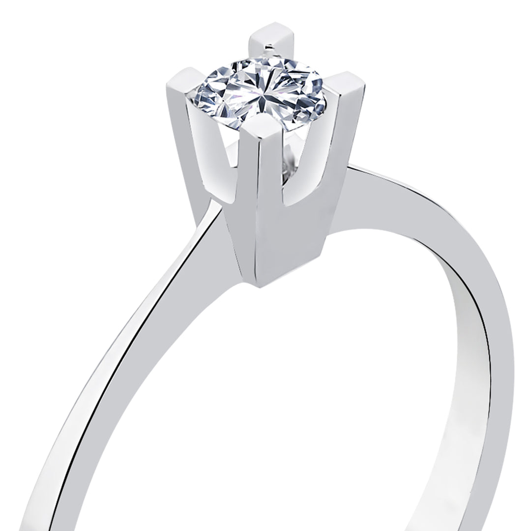 0.19 Karat EF SI Diamond Solitaire Ring