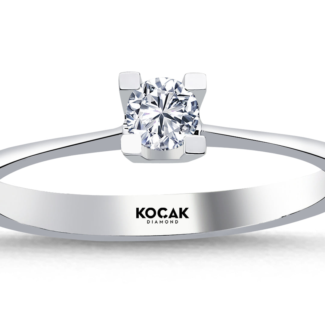 0.19 Karat EF SI Diamond Solitaire Ring