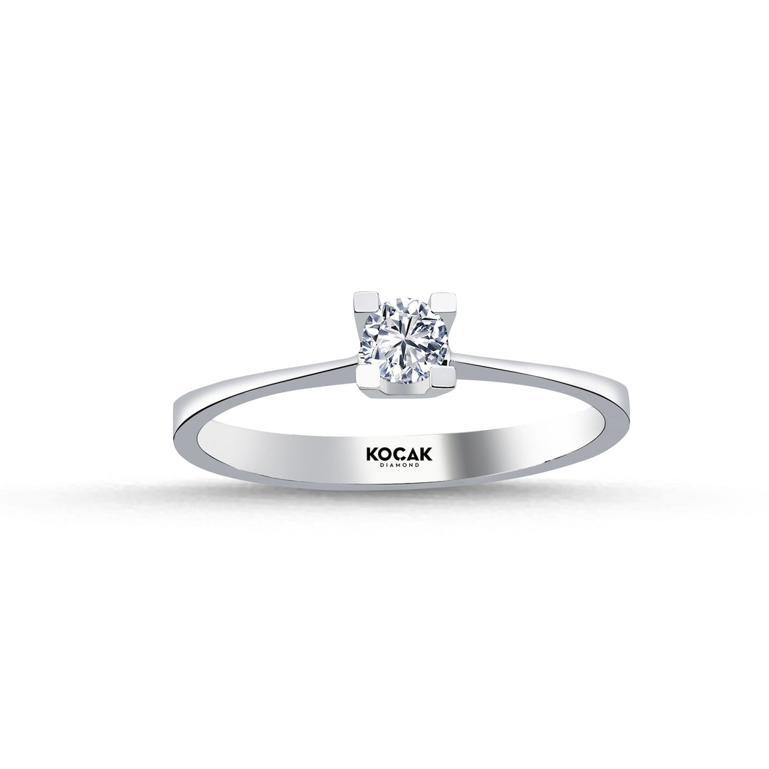 0.19 Karat EF SI Diamond Solitaire Ring