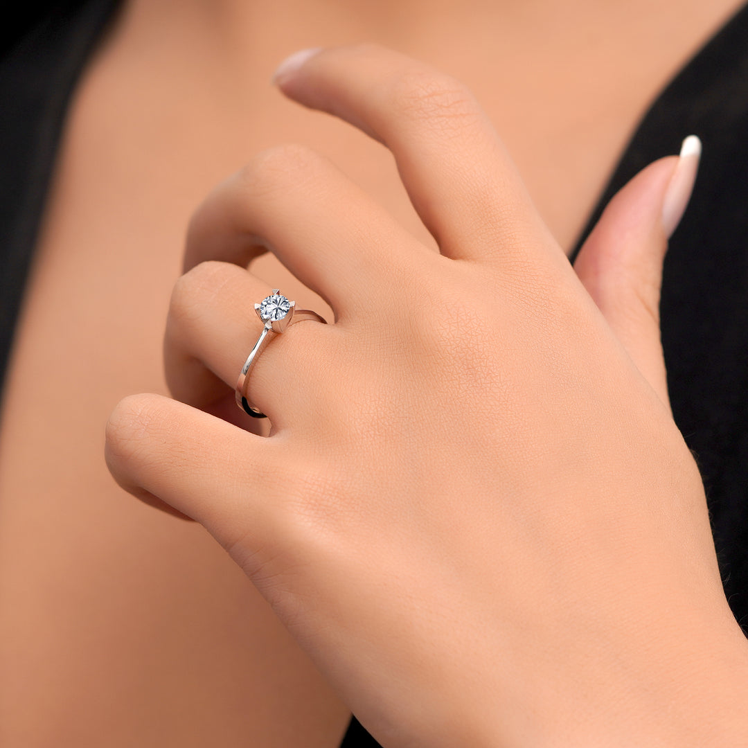 0.40 Karat EF SI Solitaire Diamond Ring
