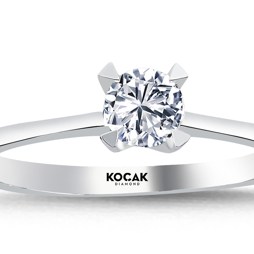 0.39 Karat EF SI Solitaire Diamond Ring