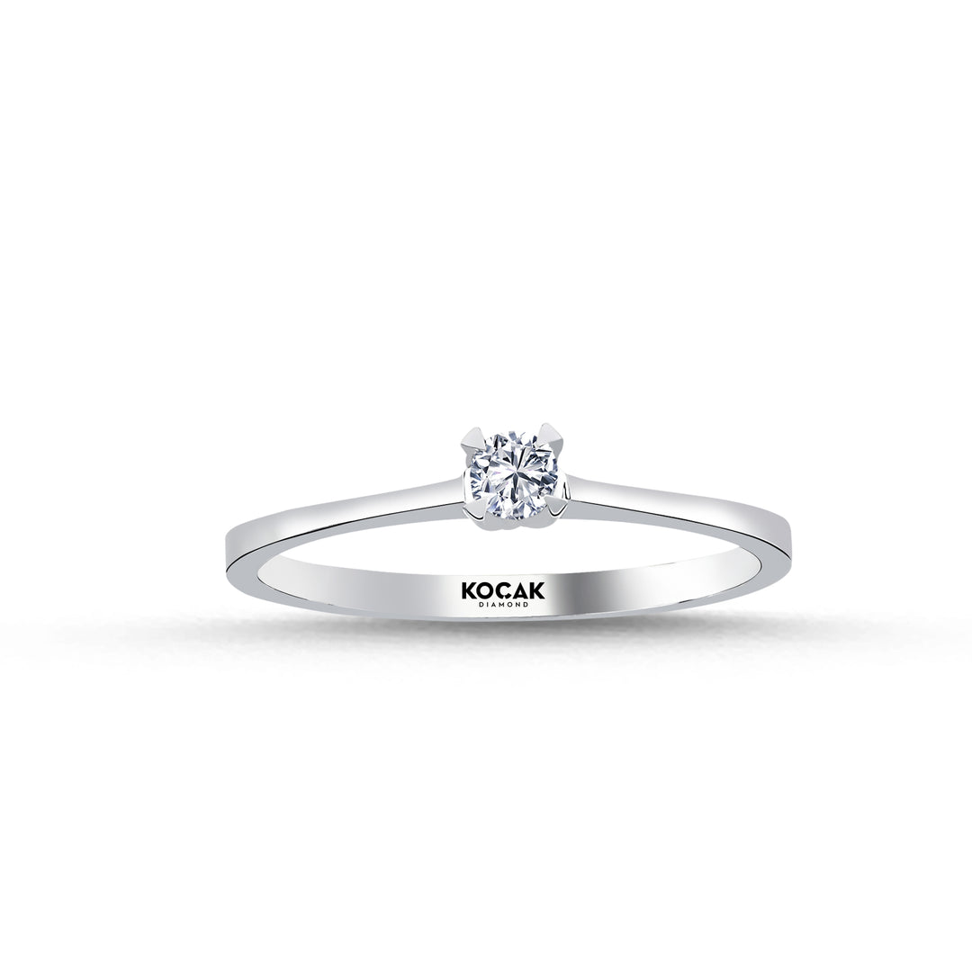 0.10 Karat EF SI Solitaire Diamond Ring