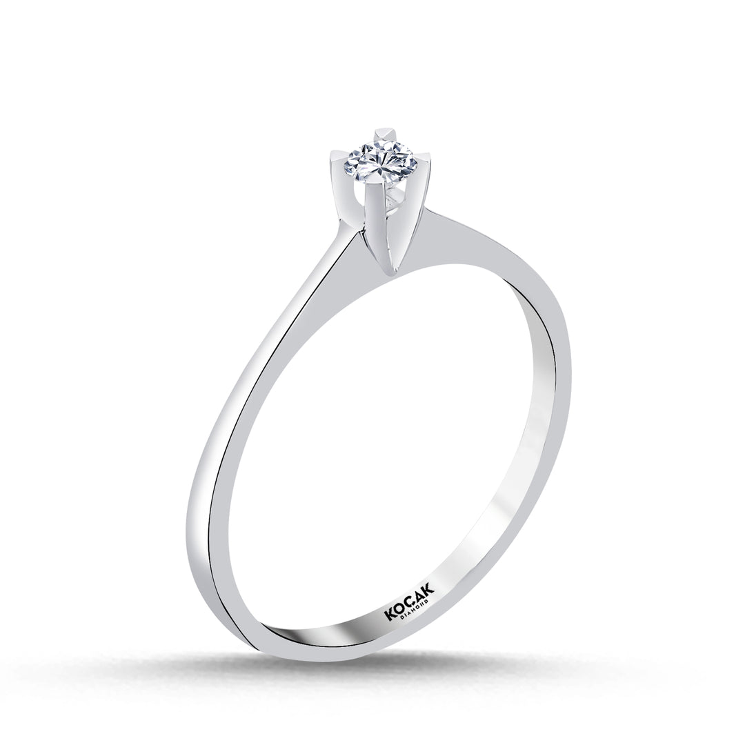 0.10 Karat EF SI Solitaire Diamond Ring