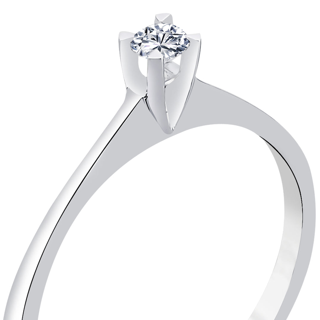 0.10 Karat EF SI Solitaire Diamond Ring