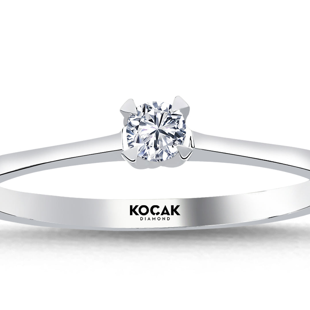 0.09 Karat EF SI Solitaire Diamond Ring