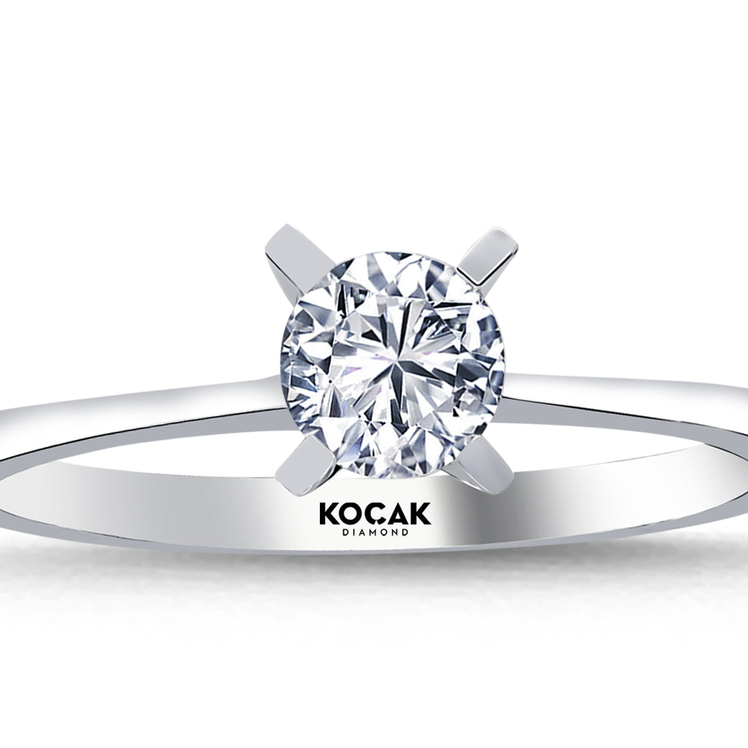 0.50 Karat EF SI Solitaire Diamond Ring