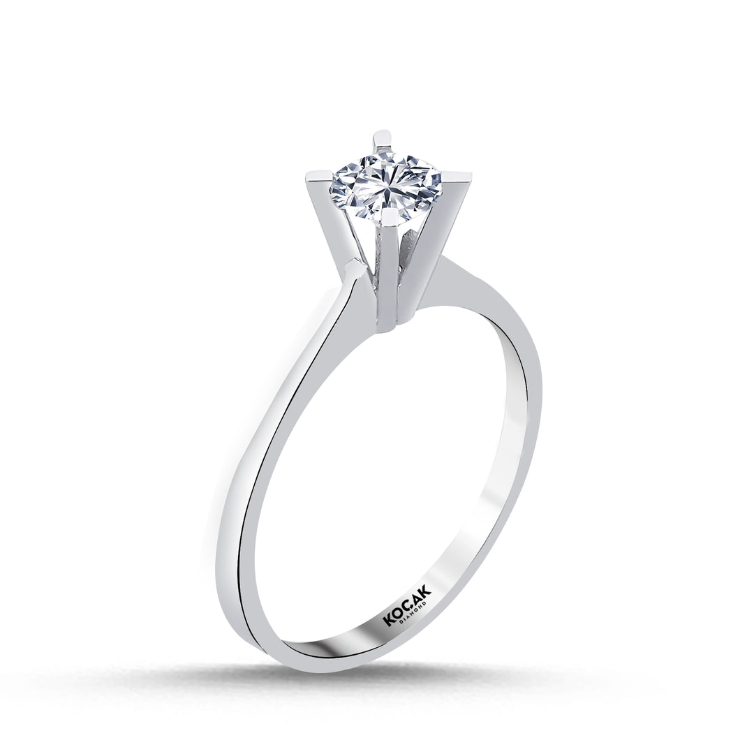 0.50 Karat EF SI Solitaire Diamond Ring