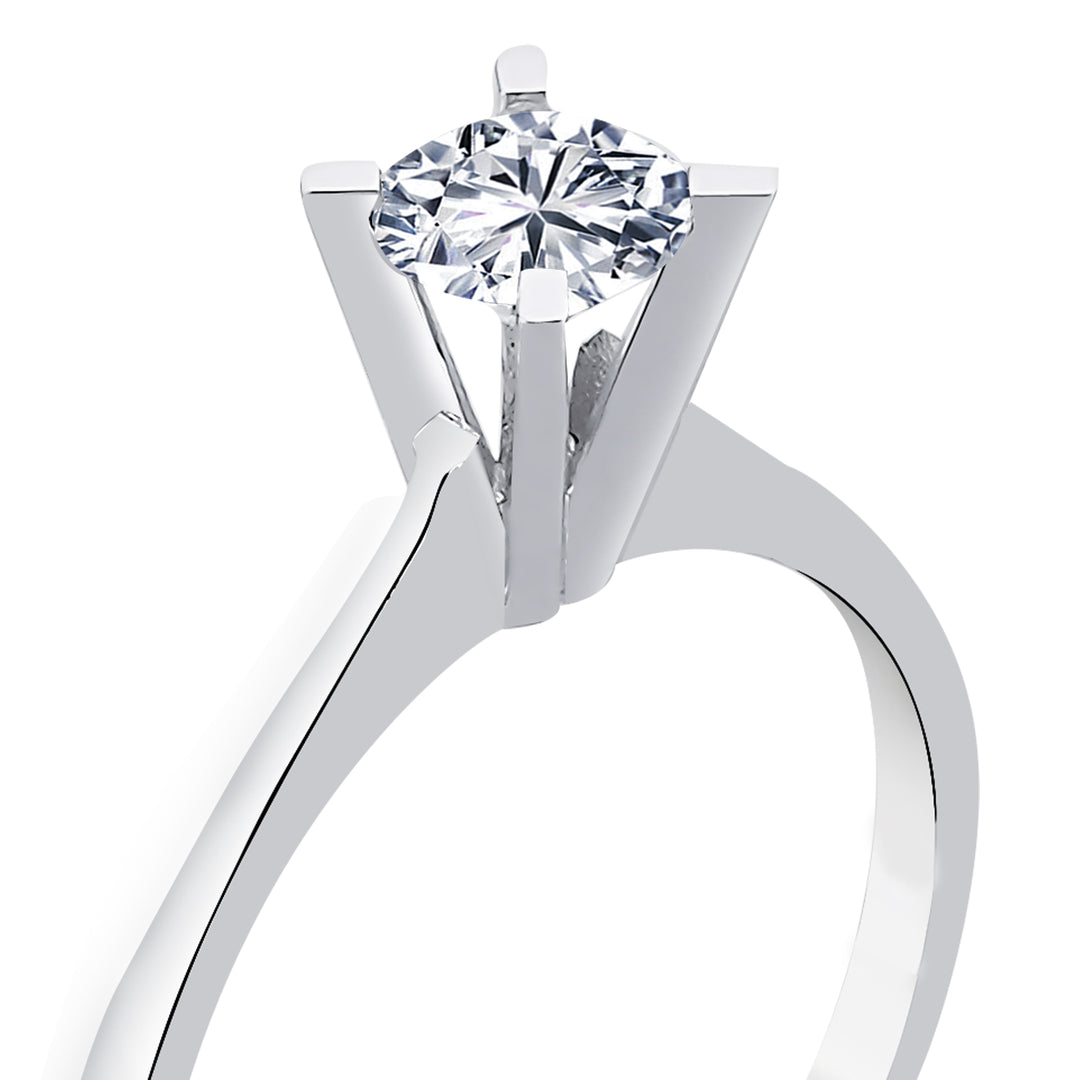 0.50 Karat EF SI Solitaire Diamond Ring