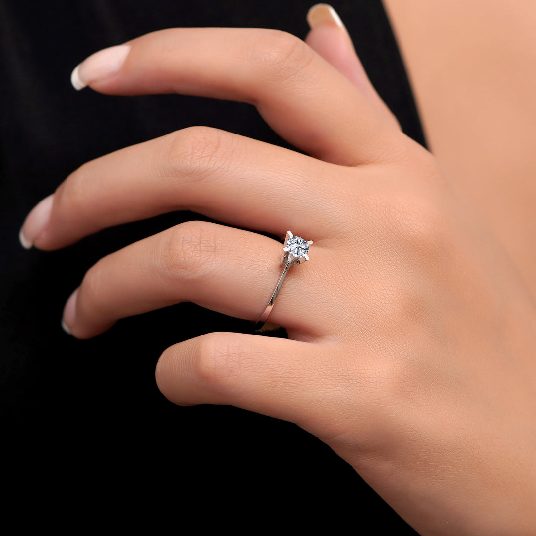 0.50 Karat EF SI Solitaire Diamond Ring