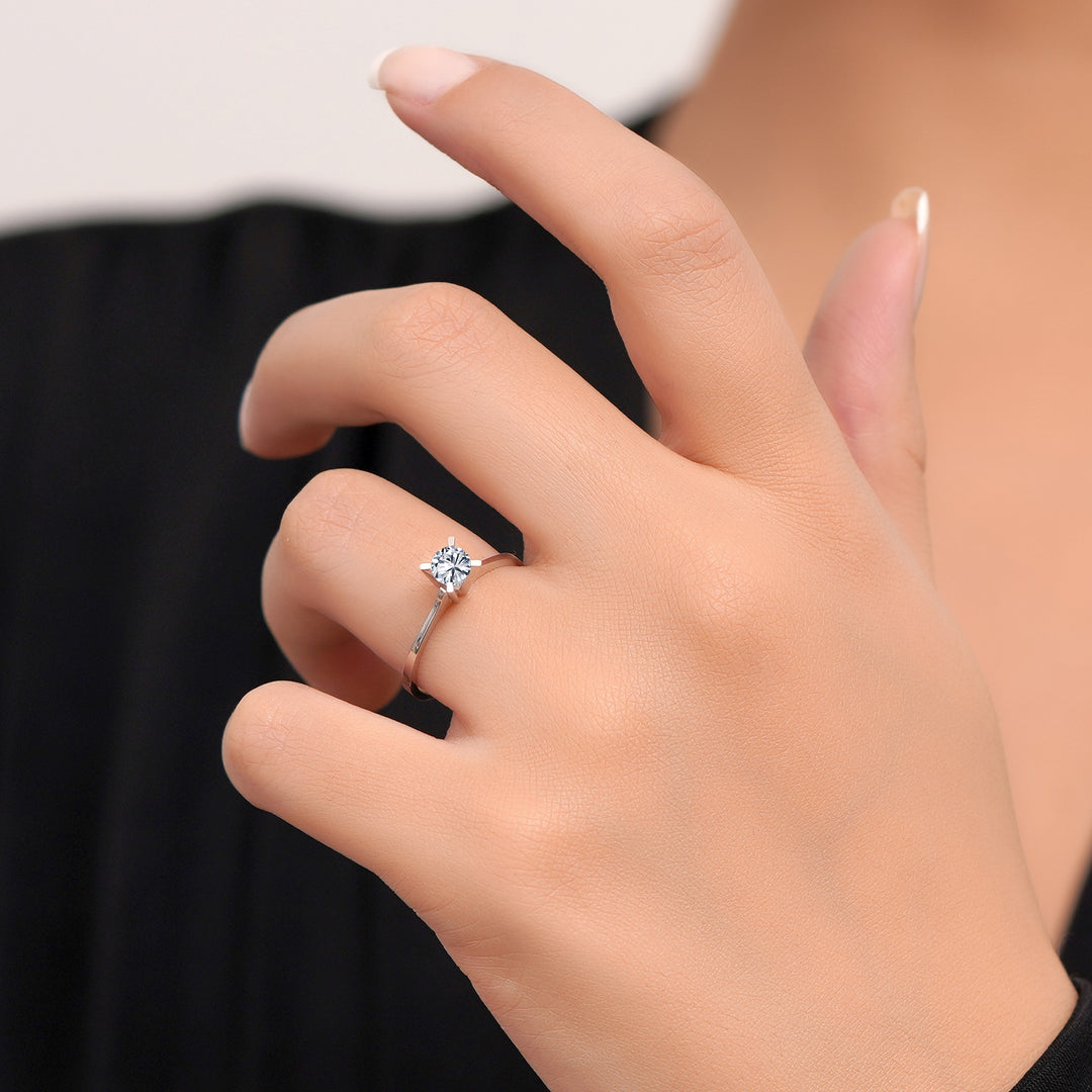 0.39 Karat EF SI Solitaire Diamond Ring
