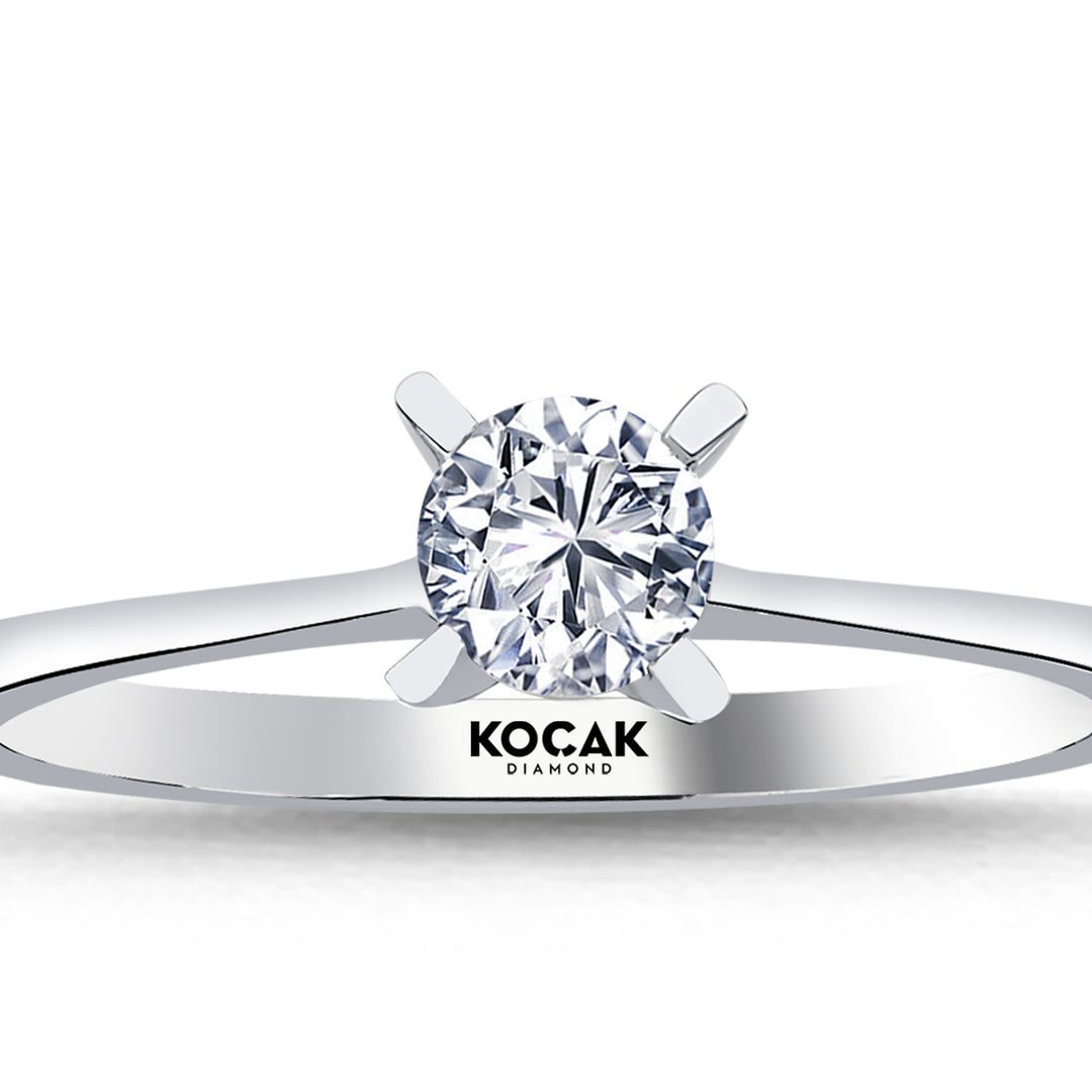 0.39 Karat EF SI Solitaire Diamond Ring