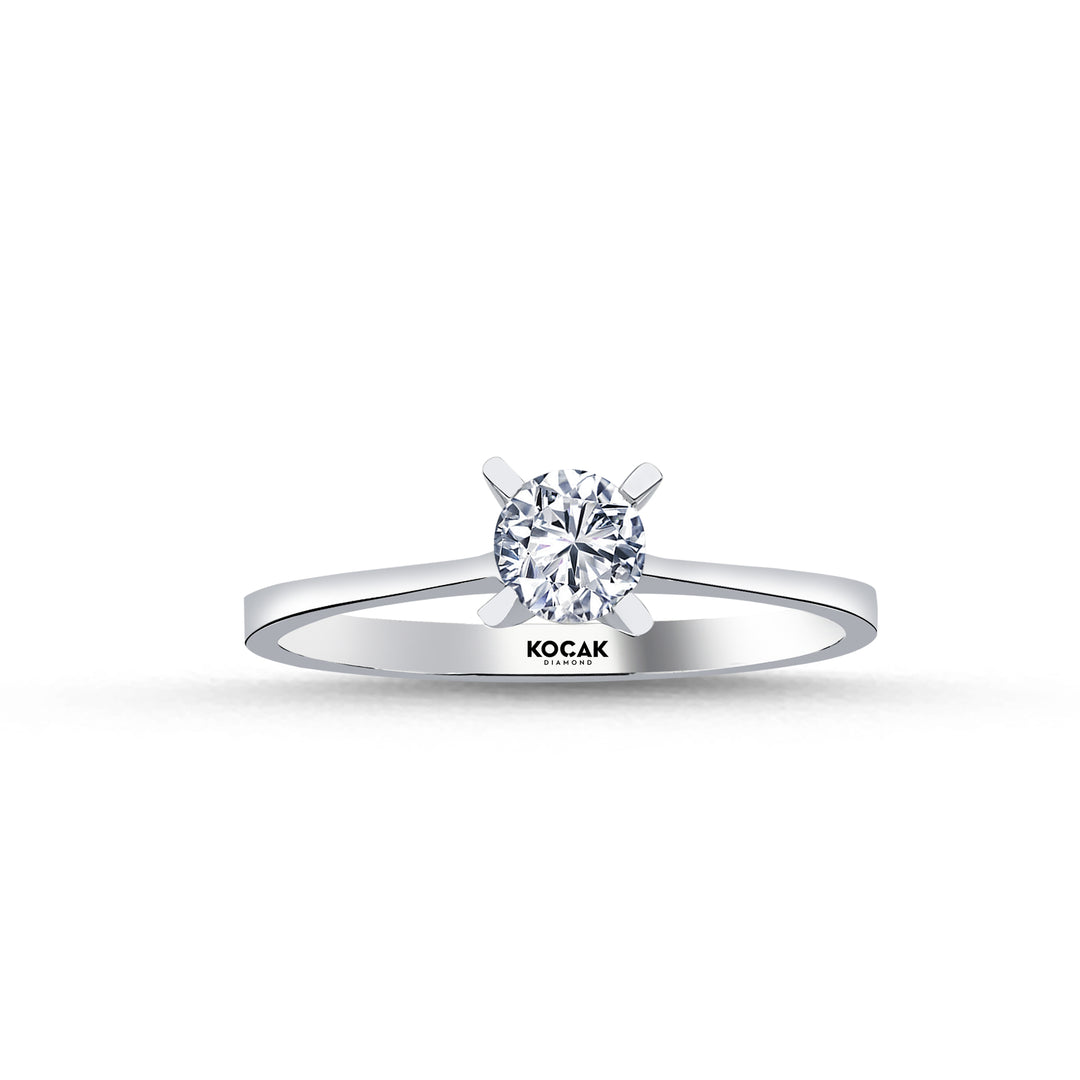 0.39 Karat EF SI Solitaire Diamond Ring
