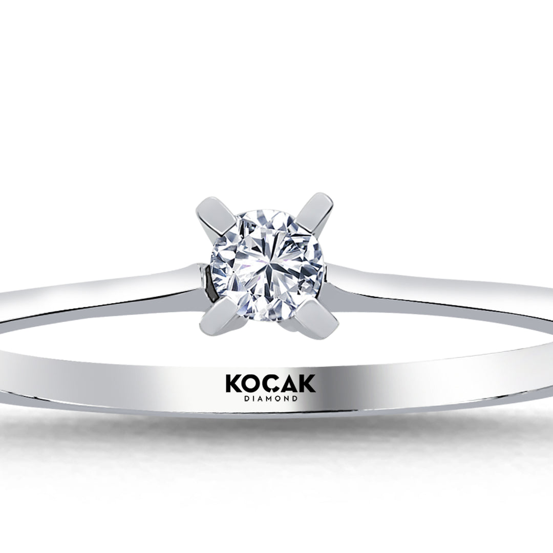 0.09 Karat EF SI Solitaire Diamond Ring