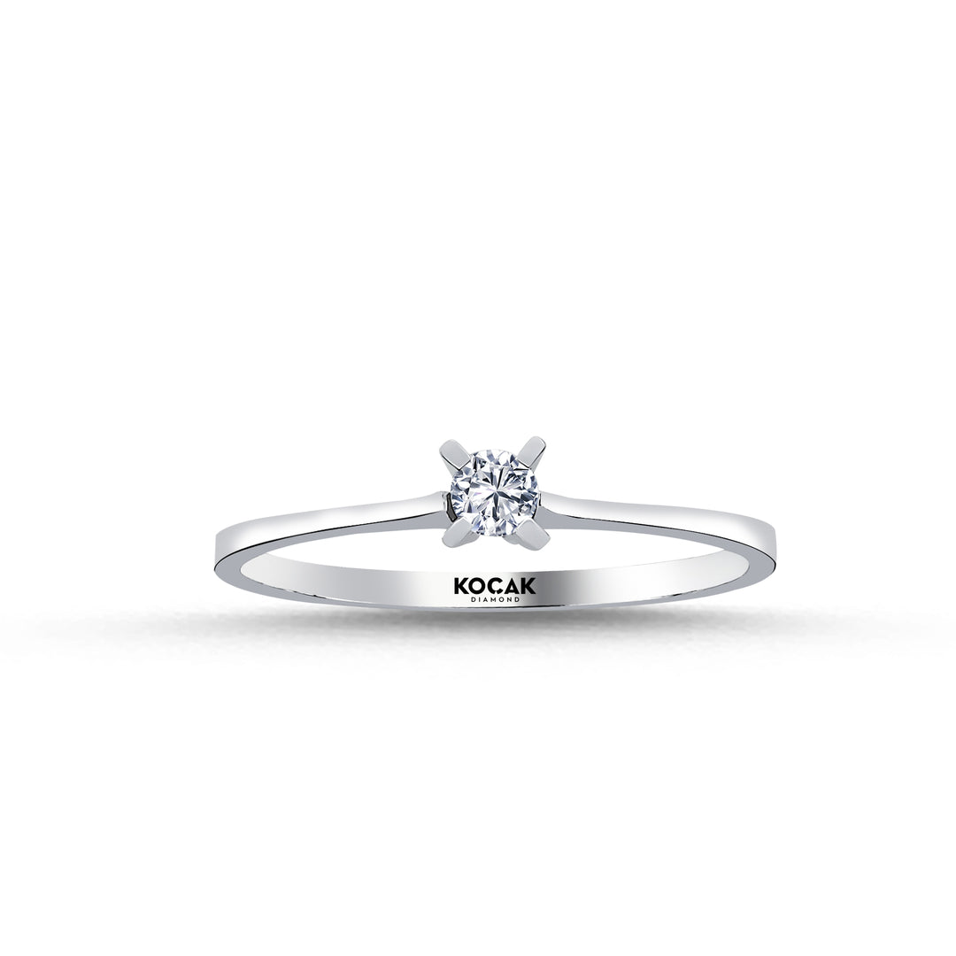 0.09 Karat EF SI Solitaire Diamond Ring