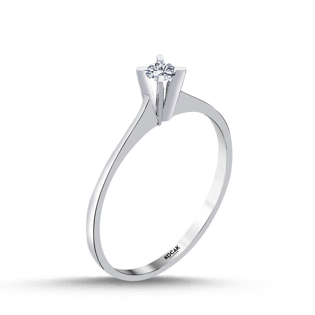 0.09 Karat EF SI Solitaire Diamond Ring