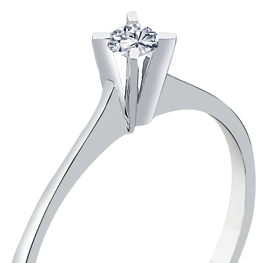 0.09 Karat EF SI Solitaire Diamond Ring