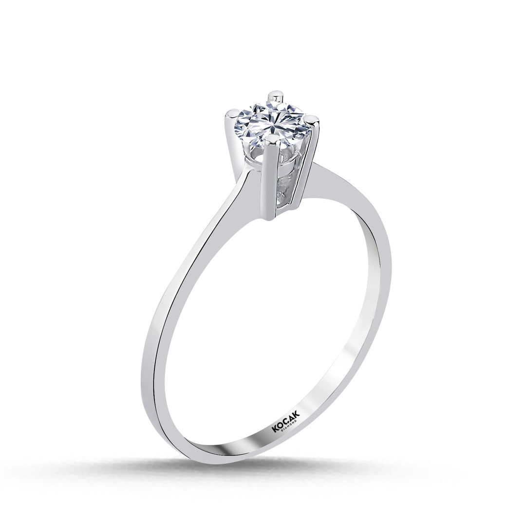 0.39 Karat EF SI Solitaire Diamond Ring