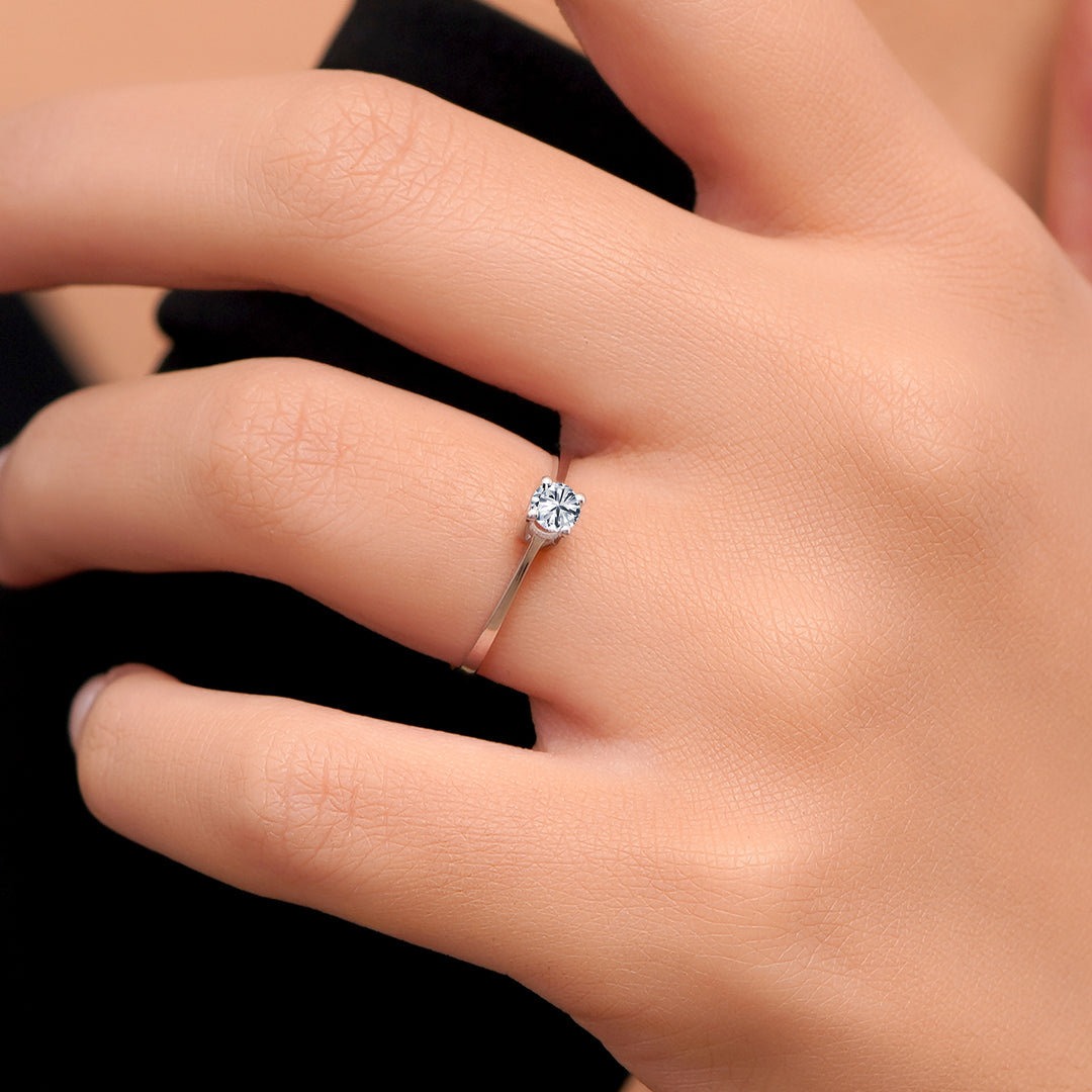 0.19 Karat EF SI Solitaire Diamond Ring