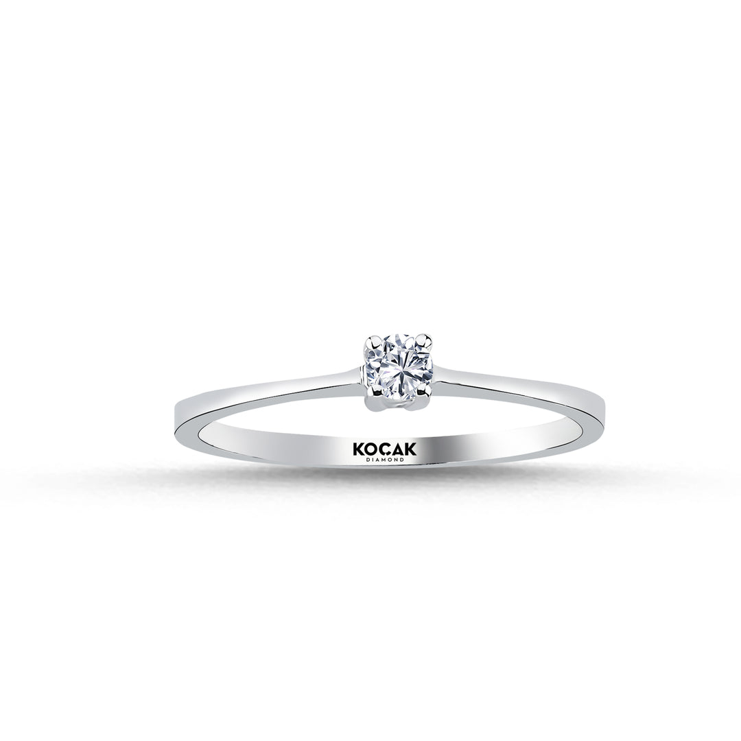 0.09 Karat EF SI Solitaire Diamond Ring