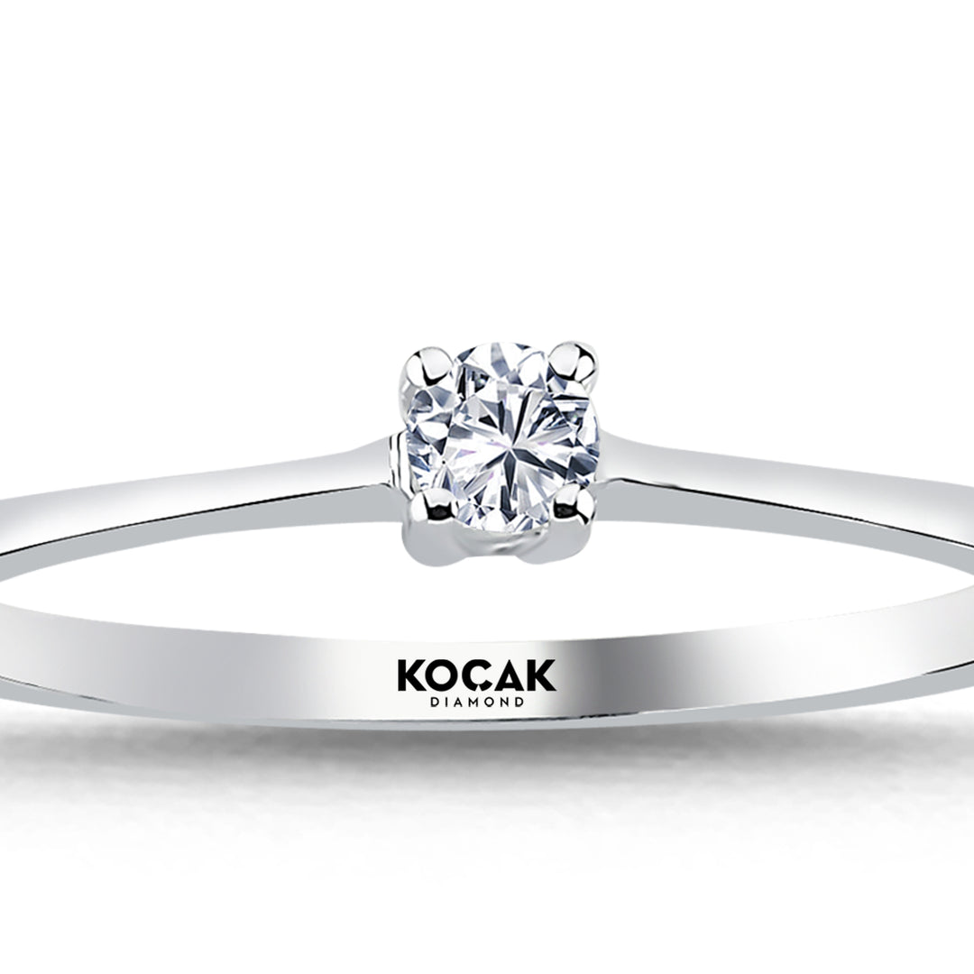 0.09 Karat EF SI Solitaire Diamond Ring