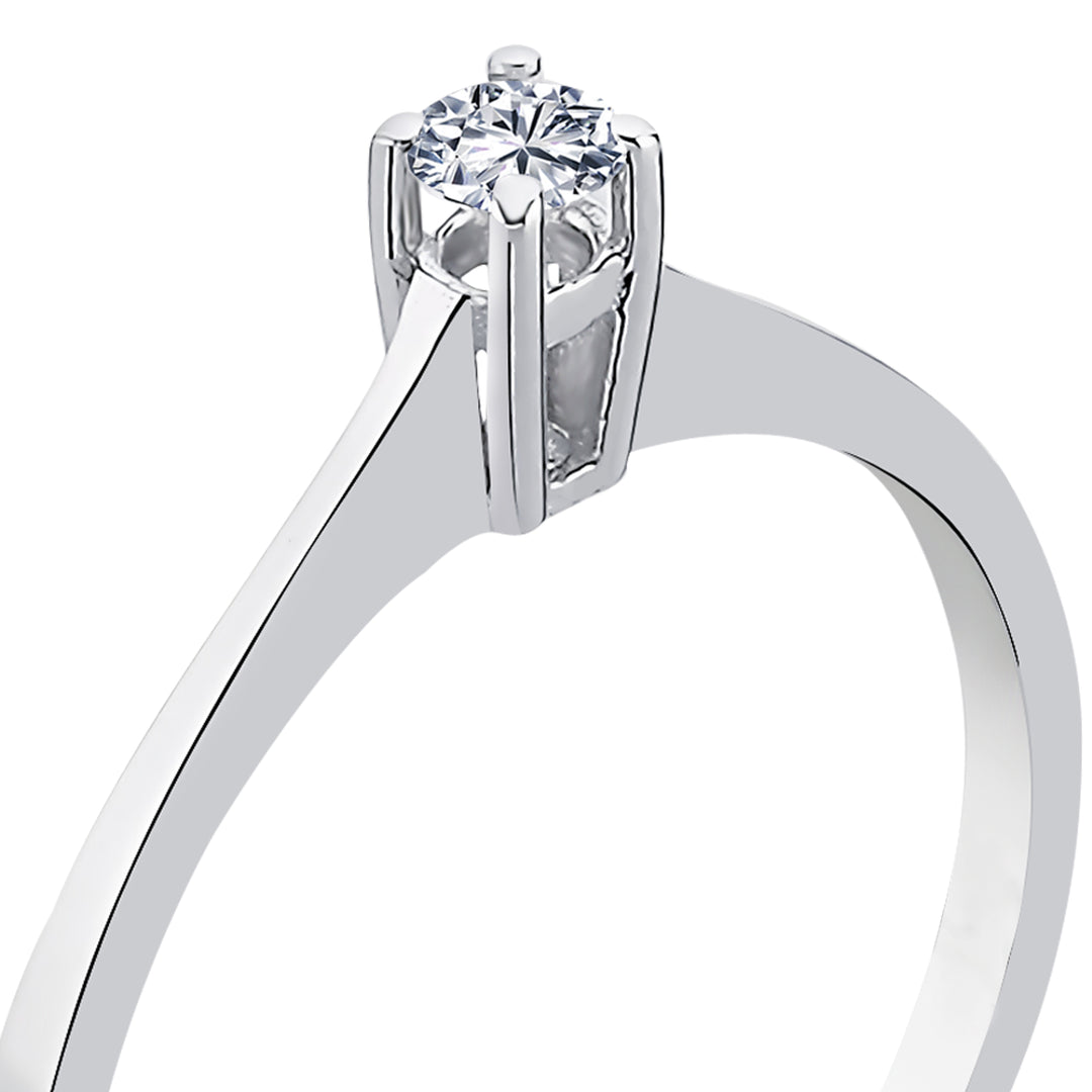 0.09 Karat EF SI Solitaire Diamond Ring