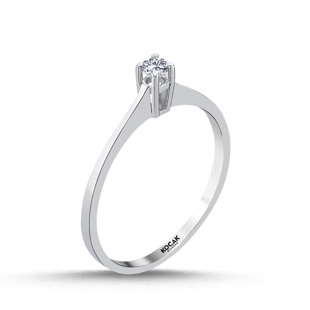 0.09 Karat EF SI Solitaire Diamond Ring