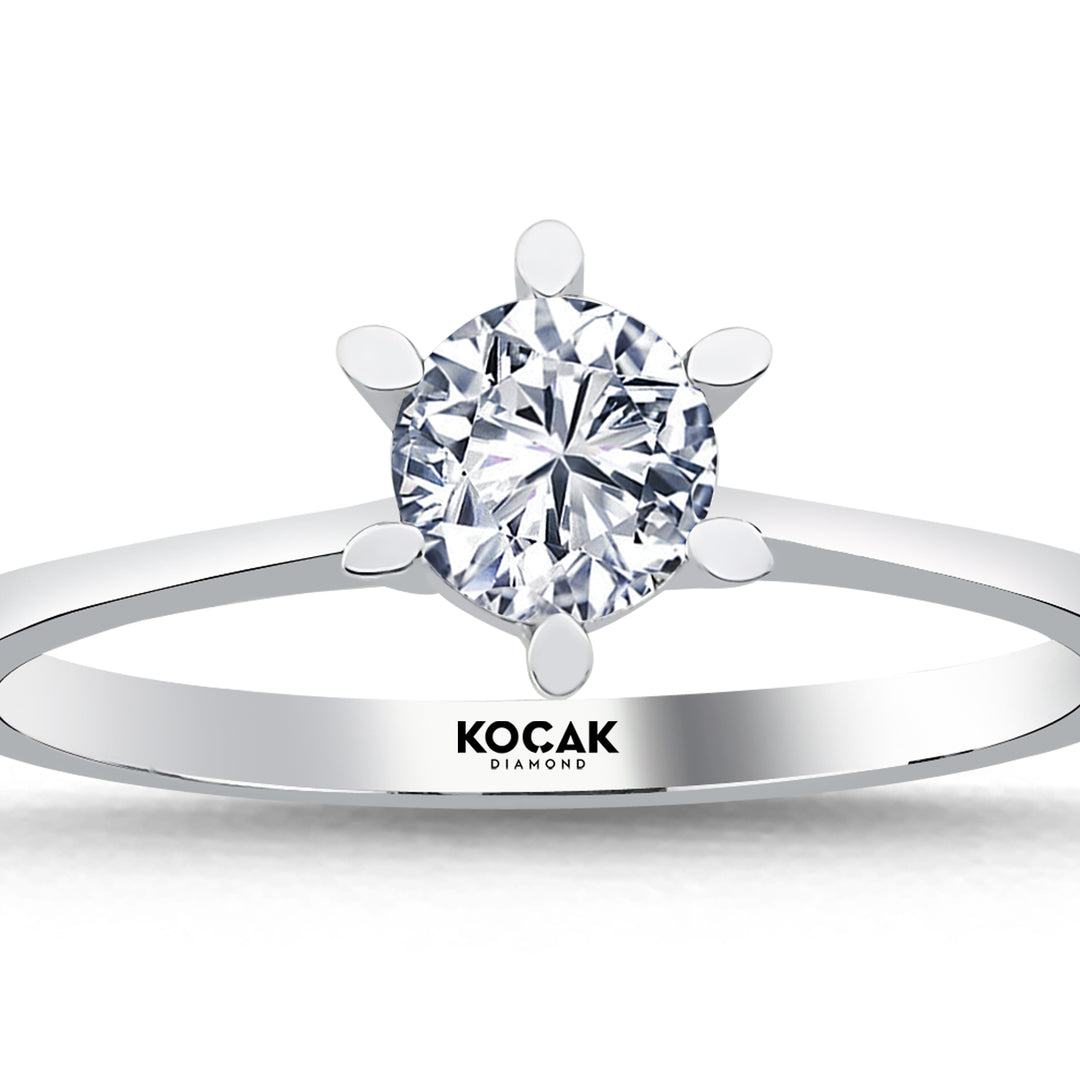 0.50 Karat EF SI Solitaire Diamond Ring