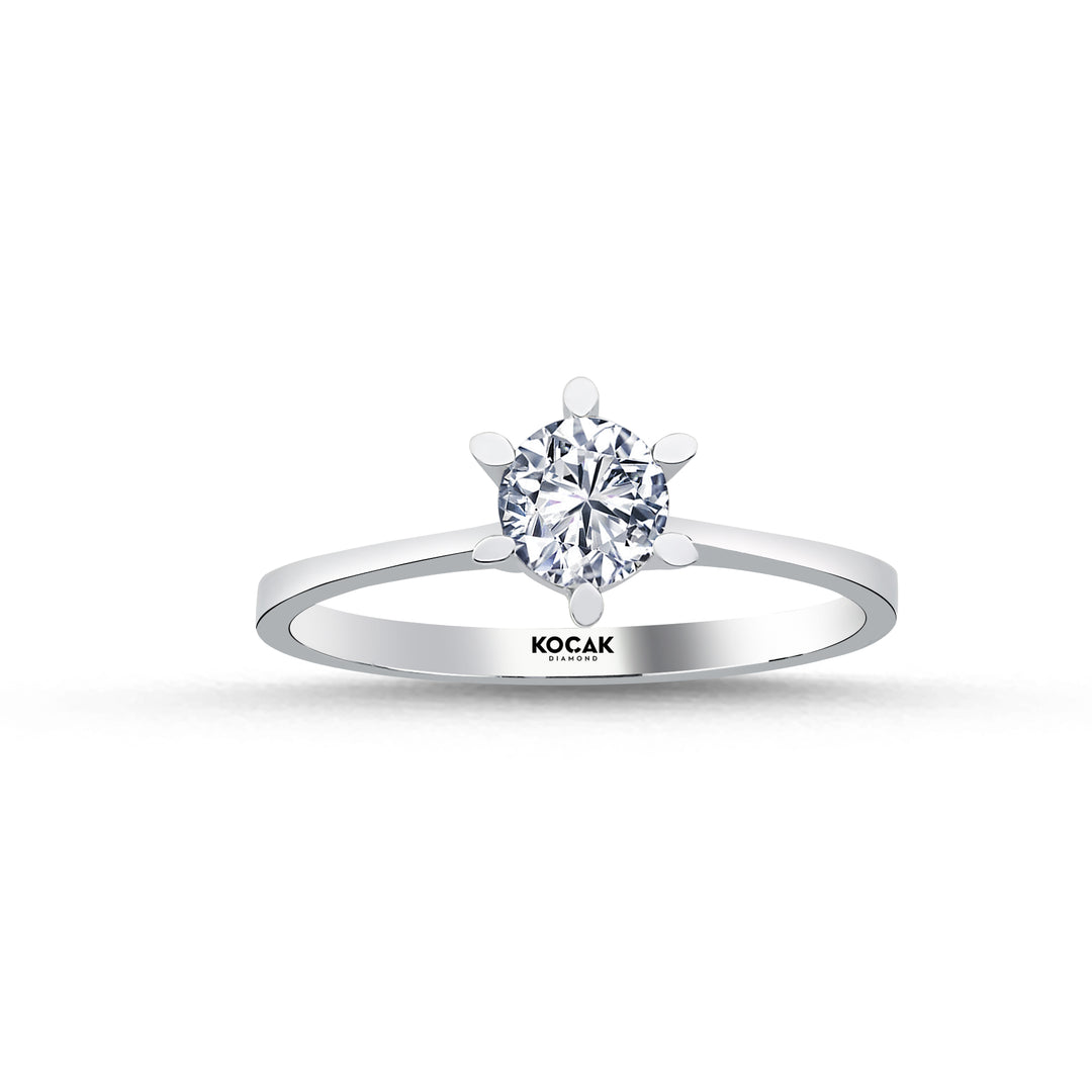 0.50 Karat EF SI Solitaire Diamond Ring