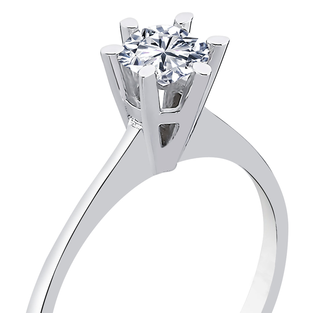 0.50 Karat EF SI Solitaire Diamond Ring