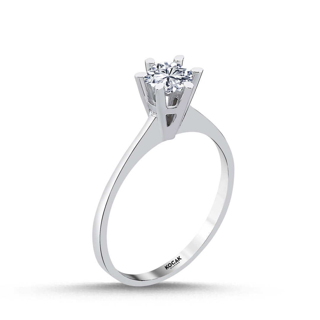 0.50 Karat EF SI Solitaire Diamond Ring
