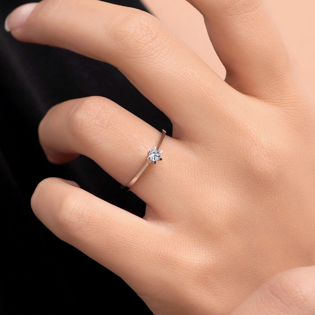 0.09 Karat EF SI Solitaire Diamond Ring