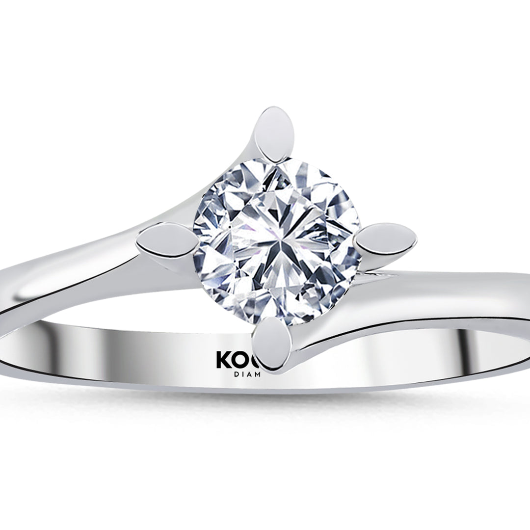 0.50 Karat EF SI Solitaire Diamond Ring