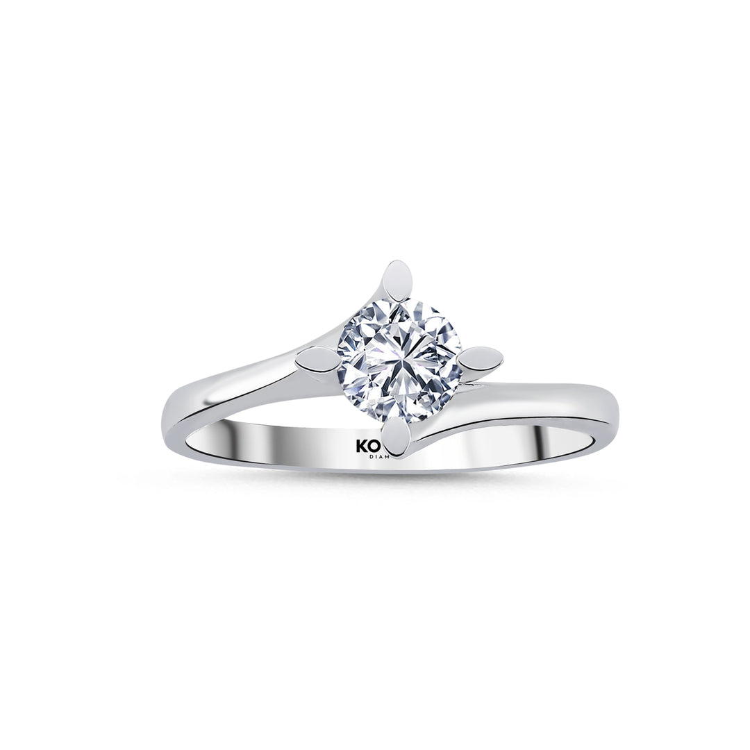 0.50 Karat EF SI Solitaire Diamond Ring
