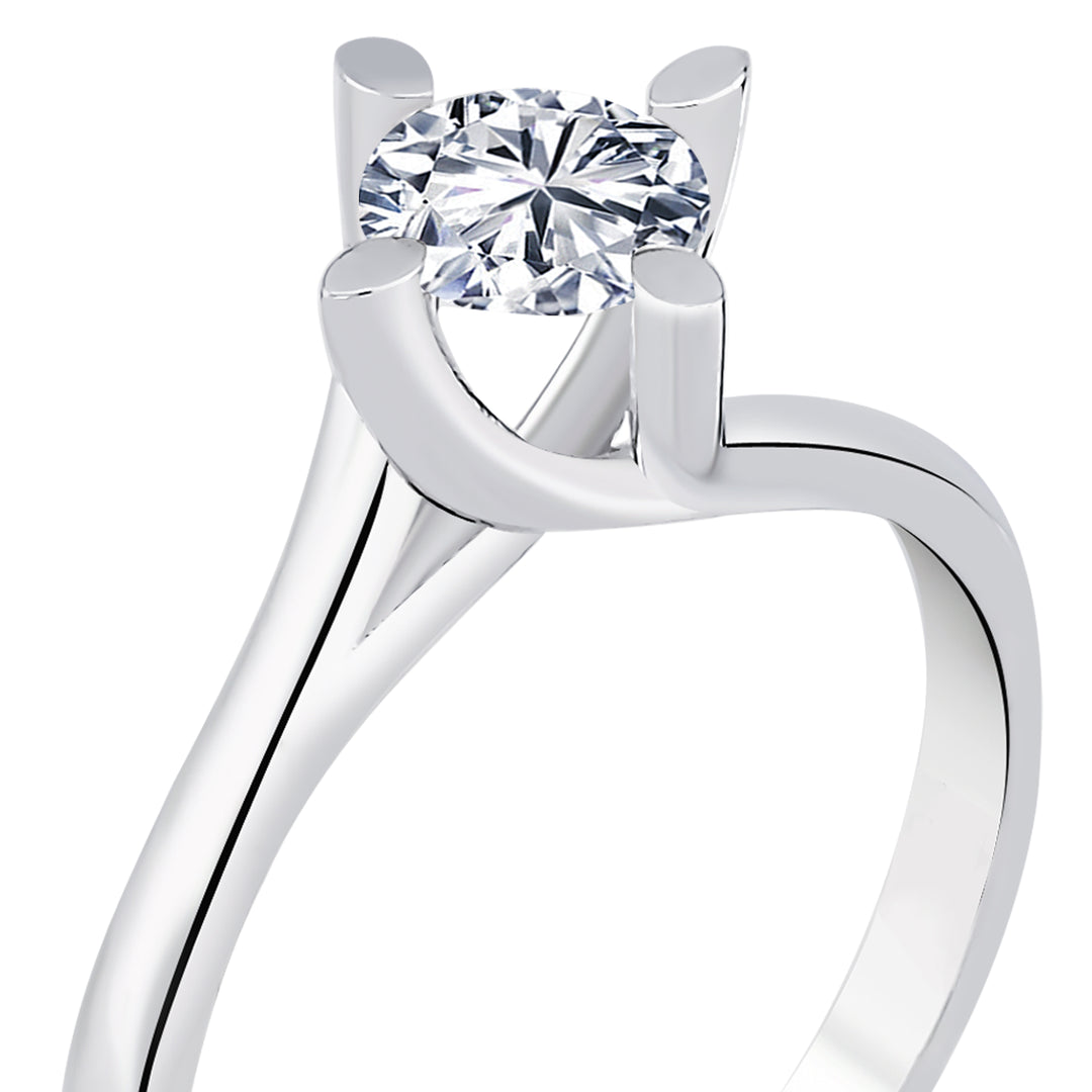 0.50 Karat EF SI Solitaire Diamond Ring