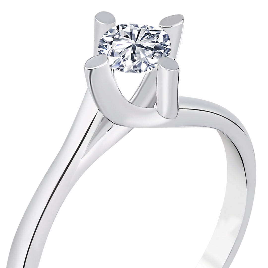 0.40 Karat EF SI Solitaire Diamond Ring