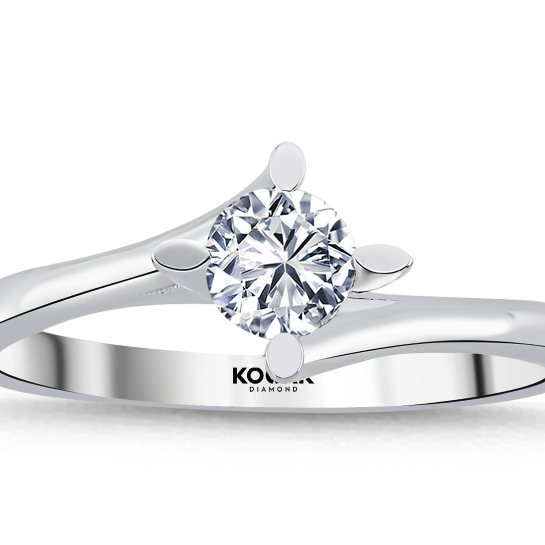 0.40 Karat EF SI Solitaire Diamond Ring