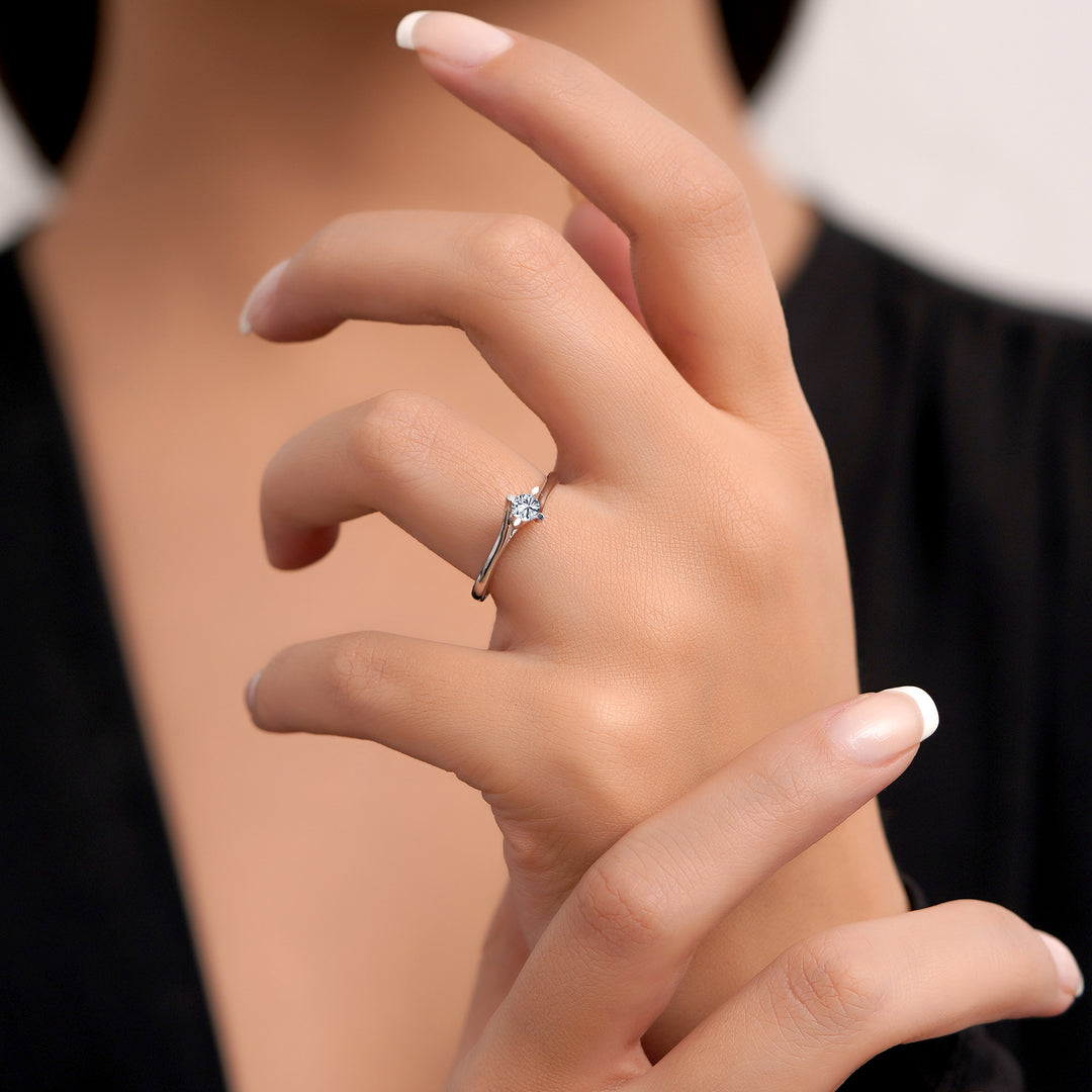 0.20 Karat EF SI Solitaire Diamond Ring