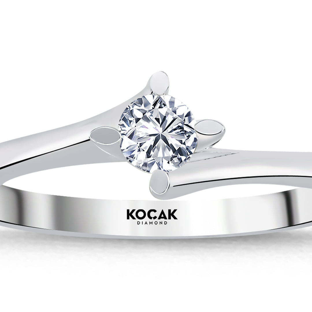 0.19 Karat EF SI Solitaire Diamond Ring