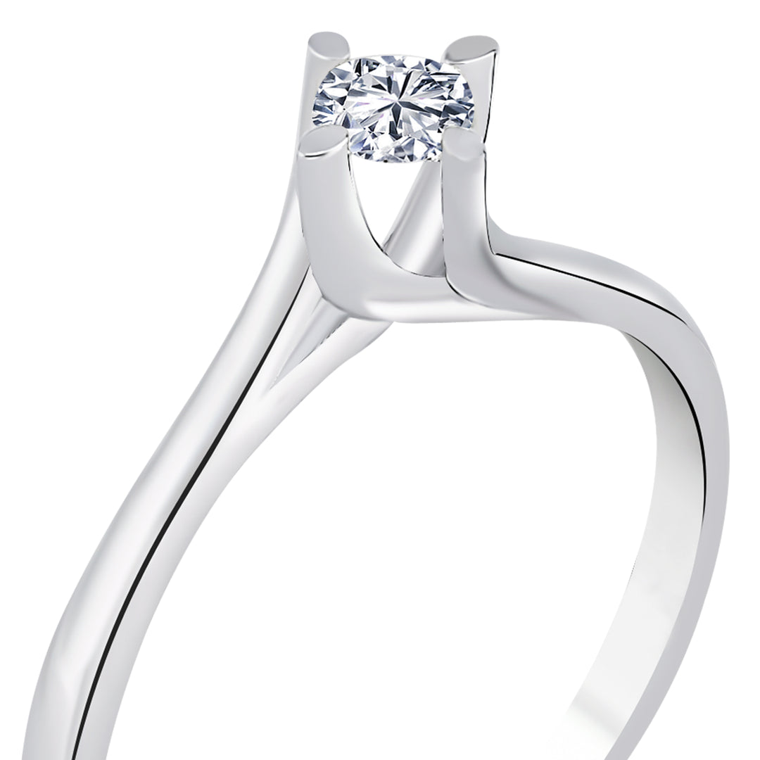 0.15 Karat EF SI Solitaire Diamond Ring