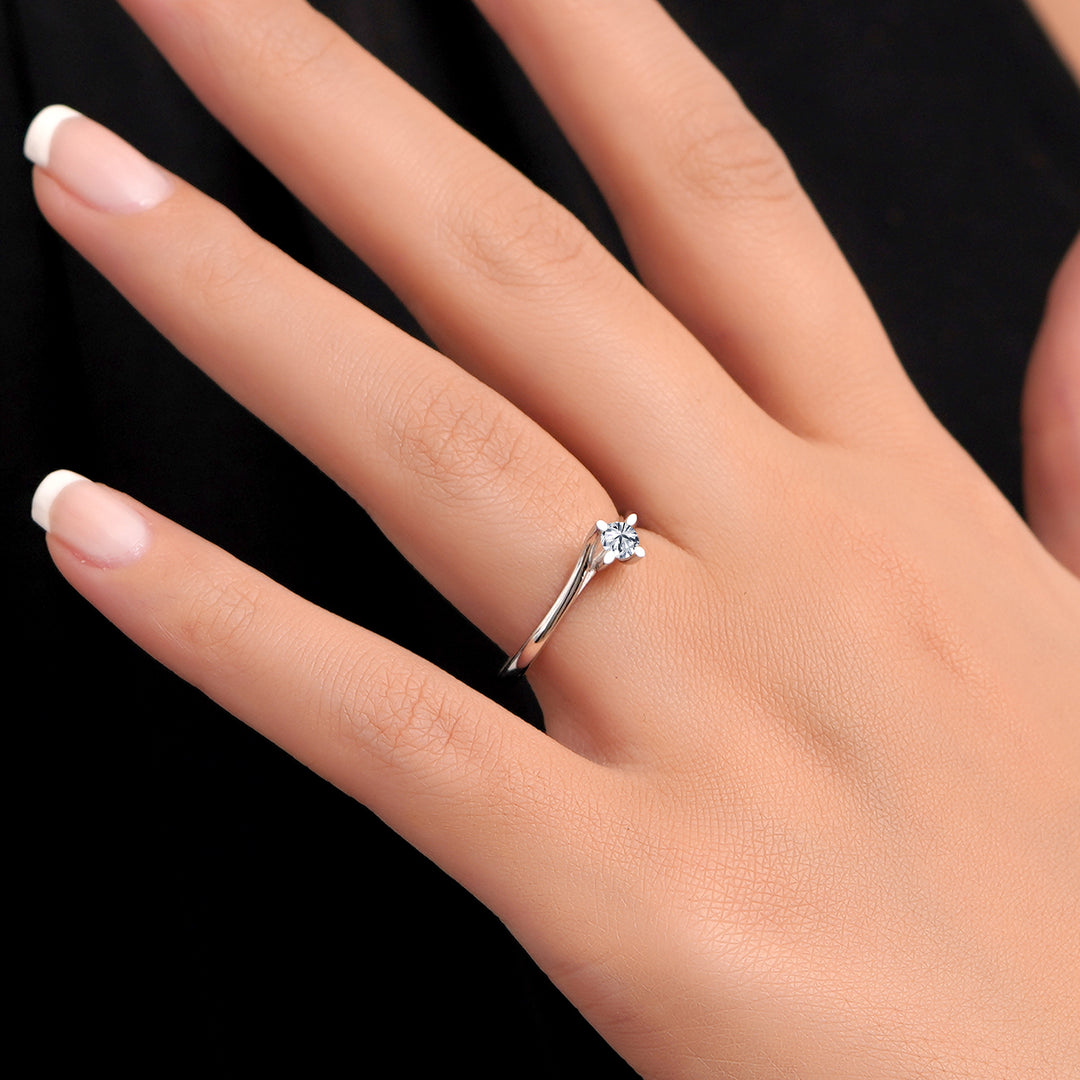 0.15 Karat EF SI Solitaire Diamond Ring