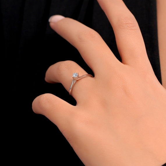 0.10 Karat EF SI Solitaire Diamond Ring