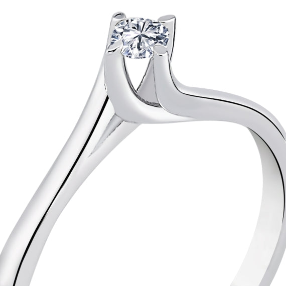 0.09 Karat EF SI Solitaire Diamond Ring